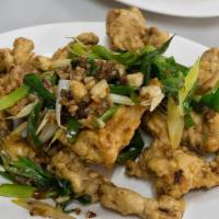 Salted Toasted Frog Leg · Hot and spicy.
