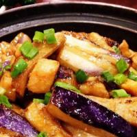 Salted Fish With Chicken & Egg Plant Pot · 