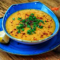 Red Lentil Soup · Red lentil, carrot, onion and garlic.