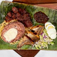 Rice And Peas (Waakye) · With beef stew, spaghetti, salad, boiled egg, fried cassava fish, cow hide(wele), granulated...