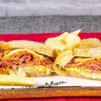 Sloppy Joe Sandwiches · Served on rye bread with Swiss cheese, Russian dressing, and cole slaw.