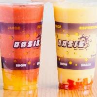 Slush · a smooth ice blended drink with no milk, your choice of flavors and toppings.