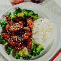 Sesame Chicken  · Choice of House Special Sauce with loaded Sesame seed. Served with Gluten free Jasmine rice