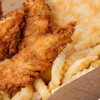 Righteous Veggie Chicken Box · TWO Righteous Chicken strips served with ONE dipping sauce and fries.