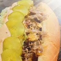 The Dougie · Steak, lettuce, cheese, onion, pickles, special sauce.