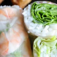 Summer Rolls · Rolls wrapped in rice paper, vermicelli noodles, fresh herbs, peanut sauce.