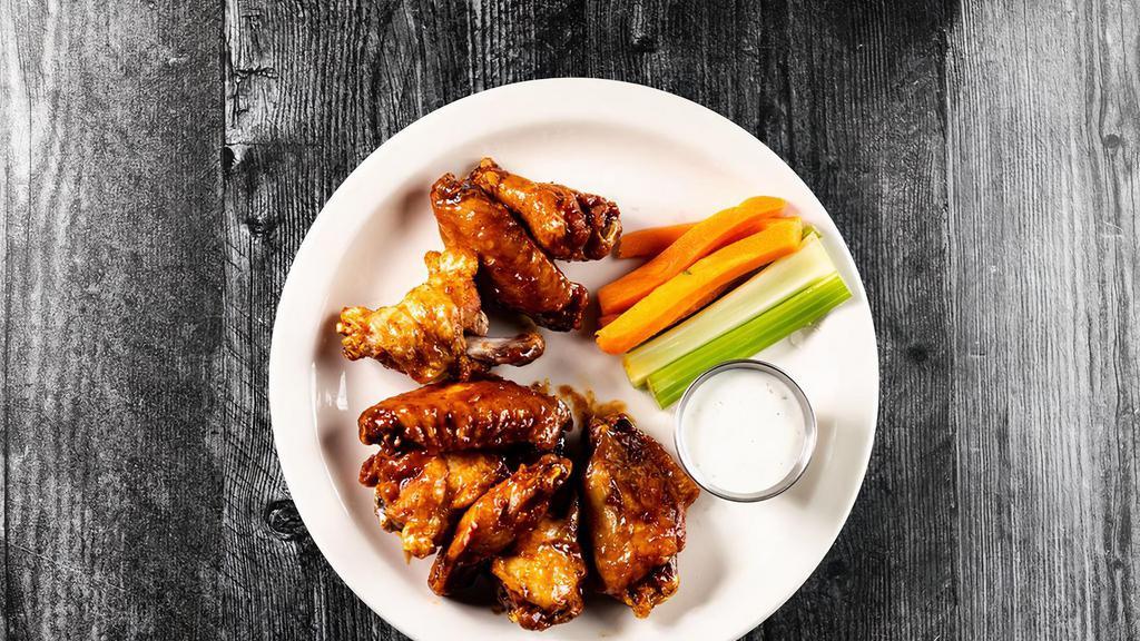 Chicken Wings · Choice of: buffalo, lemon pepper, or whiskey BBQ.