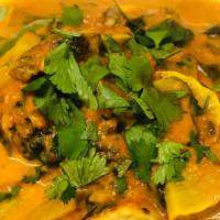 Vegetable Jal Frazie (V) · Vegetarian. Seasonal vegetables marinated in fresh ginger and garlic cooked in a creamy curr...