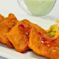Fish Pakora (Gf) · Gluten Free. Marinated tilapia in chickpea flour batter and fried until golden brown.