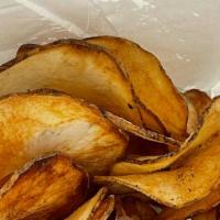 Homemade Potato Chips · house cut twice fried natural Idaho potatoes with our special  seasoning.