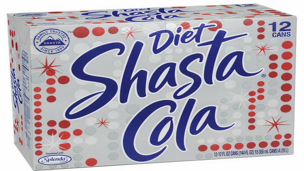 Shasta Diet Cola · 12oz Diet Cola Shasta cans, dodge all the calories you want to avoid yet savior in the classic cola flavor that you crave.