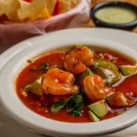 Shrimp Cocktail Mexicana · Juicy, tender gulf shrimp mixed in our authentic shrimp cocktail sauce, garnished with chopp...
