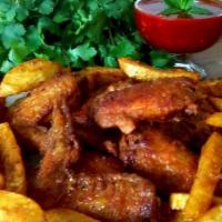 Chicken Wings With French Fries · 