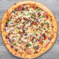 Prime Time  Supreme Stromboli  · Pepperoni, mushrooms, onions, black olives, green peppers, sausage, ground beef and extra ch...