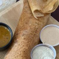 Ghee Roast Dosai · Savory rice & lentil crepe made with ghee. VG.