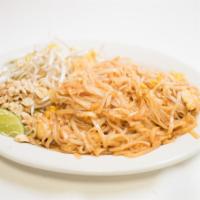 Pad Thai · Gluten free. Pan fried rice noodles, eggs, onions, your choice of beef, chicken, or pork, to...