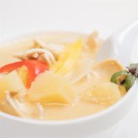 Yellow Curry · Potatoes, bell peppers, bamboo, and onions, settle yet addicting taste. Your choice of chick...