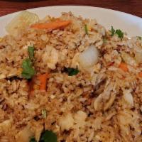 Spicy Fried Rice · Spicy. Spicy fried rice cooked with onions, garlic, and your choice of chicken, beef, or por...