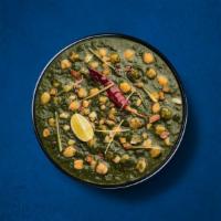 Chickpeas In Spinach · Chickpeas slow-cooked to perfection in thick ginger, garlic, and spinach gravy.