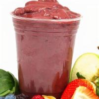 Sneaky Spinach · Fresh Green Apple Juice, Peanut Butter, Raspberry, Blueberry, Strawberry, Blackberry, Spinach