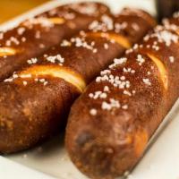 Pretzel Sticks · Soft pretzels with pepper jack queso