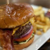 Smokehouse · Cerfified Angus Beef patty, applewood smoked bacon, cheddar, bibb lettuce, tomato, red onion...