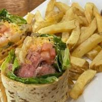 Chimichurri Wrap · Sun-dried tomato tortilla, grilled Certified Angus Beef, cheese blend, romaine, sauteed onio...