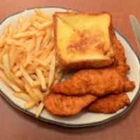 Chicken Strip Dinner · Served with french fries, coleslaw and Texas toast.