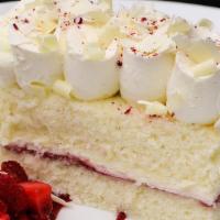 White Chocolate Mousse Cake	 · With raspberry coulis.