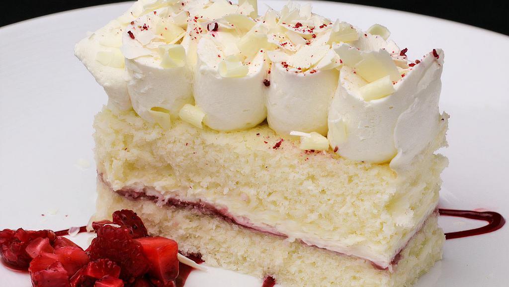 White Chocolate Mousse Cake	 · With raspberry coulis.