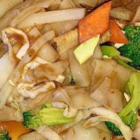 Pad Thai · Stir fried rice noodle, vegan shrimp, cabbage, bean sprout, tofu, peanut, cilantro.
