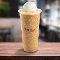 Coffee Ice Blended With Ice Cream · Made with real coffee powder. Rich and smooth and topped with Vanilla Ice Cream