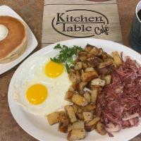Corned Beef Hash · Made from scratch! Corned beef brisket slow cooked until tender.