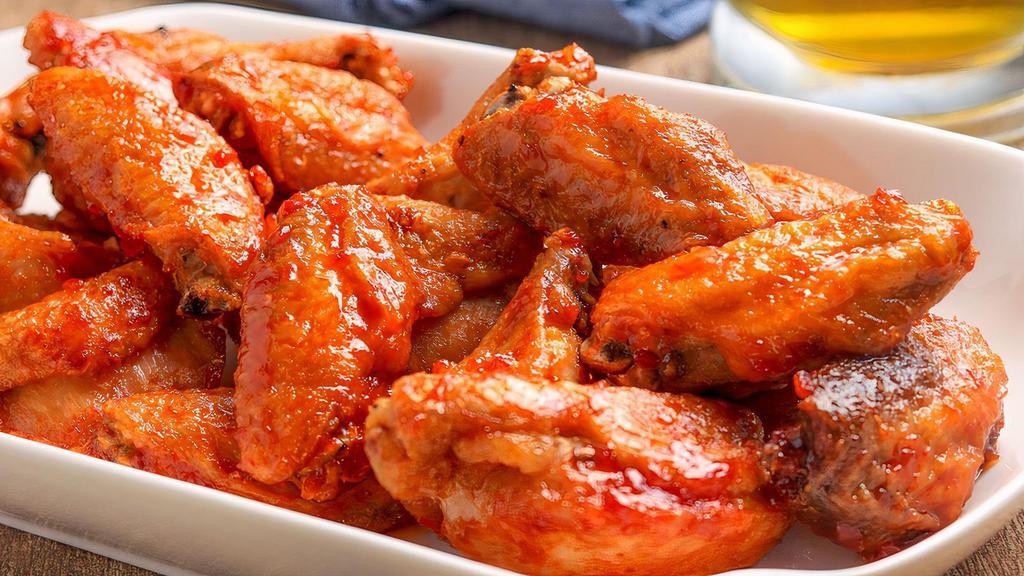 20Pcs · The best Jumbo Party Wings with your choice of flavor dressing. 
Ranch or Blue Cheese on the side.