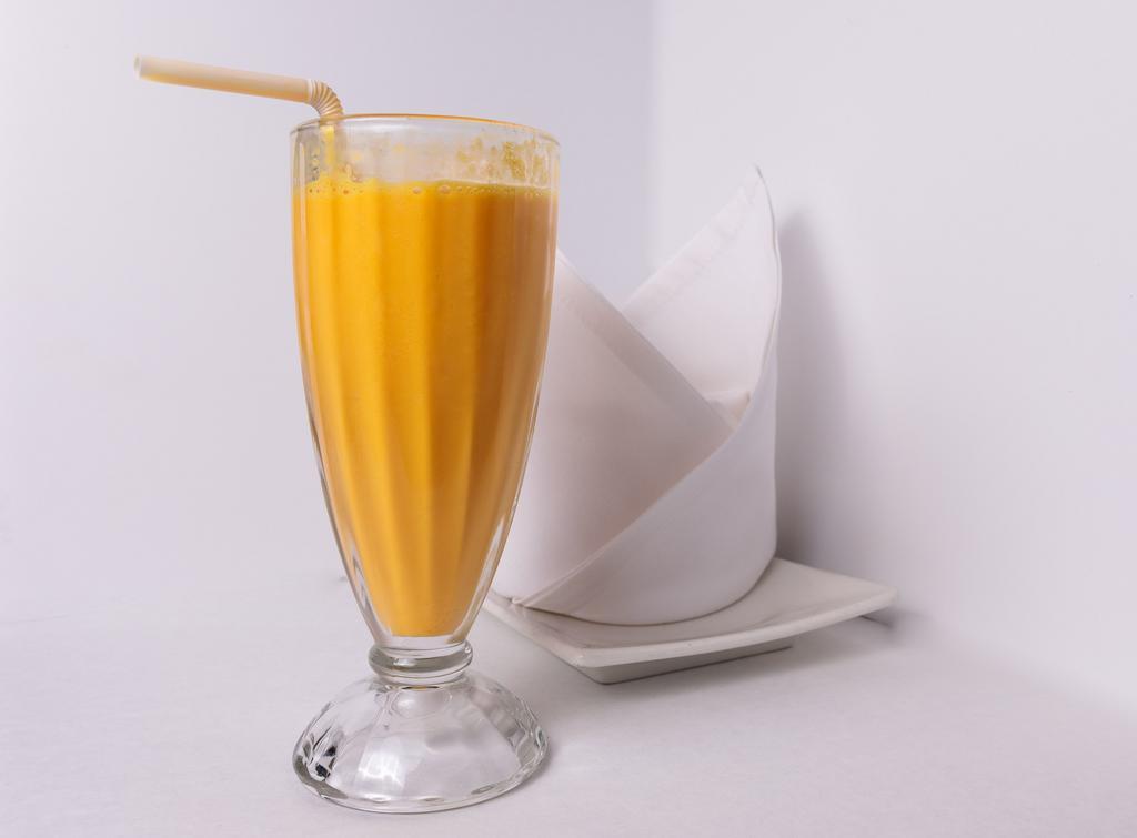Mango Lassi · Yogurt smoothie flavored with mangoes.
