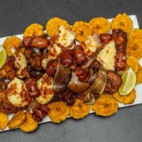 Picadera For 2 · Shareable fried platter consisting of fried chicken , fried pork , sausage , salami and orej...