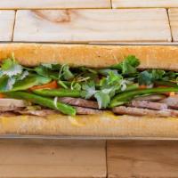 Traditional Cold Cut · Cold Cut ham topped with Cucumber, Jalapenos, Cilantro, Pickled Vegetables, Vietnamese Mayo ...