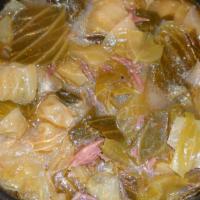 Cabbage And Smoked Turkey · fried cabbage with bell peppers ,onion and smoked turkey.
