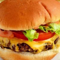 Cheeseburger · Cheese, lettuce, tomato, onions, pickles, ketchup, mayo, mustard.