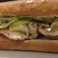 Grilled Chicken Sub · Grilled chicken and provolone cheese with lettuce, tomatoes, and mayonnaise.
