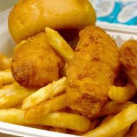 Fish Basket (4Pc) · Basket served with French fries and dinner rolls.