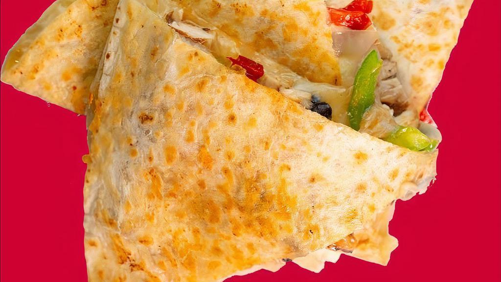 Classic Quesadilla · Loaded with fresh ingredients and melted Monterey Jack cheese, our quesadillas are grilled on the spot to perfection. Made with your choice of protein and toppings. Served with salsa and sour cream for dipping.