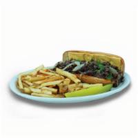Philly Steak Sandwich · Grilled Philly steak, onions, bell pepper and American cheese. 820-870 calories.