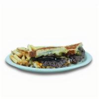 Spicy Patty Melt · Grounded beef patty, bell pepper, onion, mushroom, jalapeño. 1170 calories.