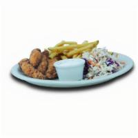 Crispy Chicken Dinner · Four buttermilk crispy fried chicken strips with two sides of your choice. 340 - 440 calories.