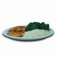 Grilled Chicken Dinner · Two grilled chicken breast with two sides of your choice. 340 - 420 calories.