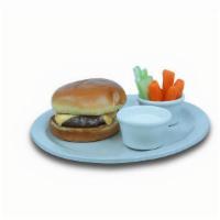 Kids Cheese Burger · Third pound 100% beef cheeseburger served with celery and carrots and a side of ranch.