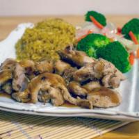 Chicken Teriyaki · Grilled chicken teriyaki served over your choice of (up to) 2 sides.