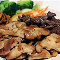 Chicken & Beef Teriyaki · Grilled Chicken and Beef Teriyaki served over your choice of (up to) 2 sides.