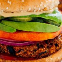 Veggie Burger Sandwiches · may, grilled onion, iceberg lettuce &tomato